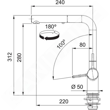 Franke Active New - Mitigeur d'évier FN 6110.071, avec douchette extractible, onyx 115.0653.384