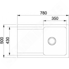 Franke Orion - Évier en tectonite  OID 611-78, 780 x 500 mm, gris 114.0395.184