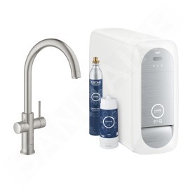Grohe Blue Home - Mitigeur d’évier, avec unité réfrigérante et filtration, supersteel 31455DC1