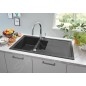 Grohe Éviers - Évier composite K400 avec garniture de vidage automatique, 1000x500 mm, noir granite 31642AP0
