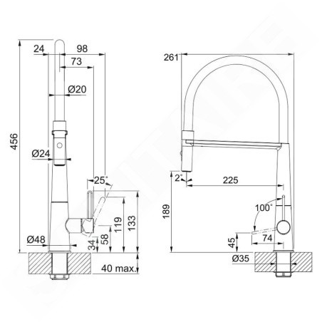 Franke Icon - Mitigeur d'évier FG 0598.901 avec bras flexible et douchette, noir mat 115.0690.598