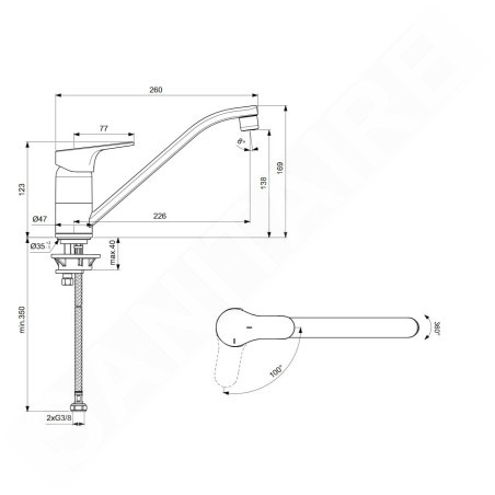 Ideal Standard Cerabase - Robinetterie d’évier, BlueStart, chrome BD432AA