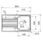 Franke Smart - Évier en inox SRX 611-86, 860 x 500 mm, siphon 101.0395.016 Franke Smart - Évier en inox SRX 611-86, 860 x 500 mm, siphon 101.0395.016
