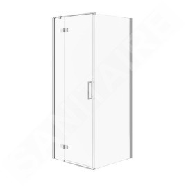 Cersanit Jota - Cabine de douche 80x80 cm, gauche, chrome/verre clair S160-005