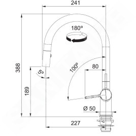 Franke Active - Mitigeur d'évier FN 4090.031, avec douchette extractible, chrome 115.0653.401