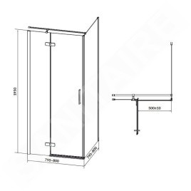 Cersanit Jota - Cabine de douche 80x80 cm, gauche, chrome/verre clair S160-005