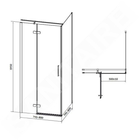 Cersanit Jota - Cabine de douche 80x80 cm, gauche, chrome/verre clair S160-005