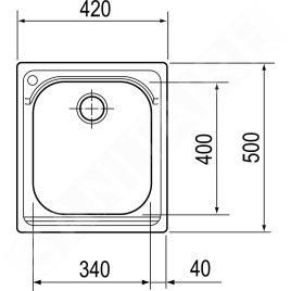 Franke Armonia - Évier en inox AMX 610, 420x500 mm, siphon 101.0120.020