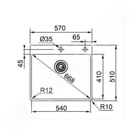 Franke Box - Évier en inox BXX 210/610-54 TL, 570x510 mm 127.0369.295