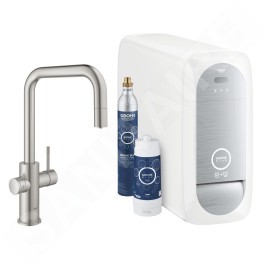 Grohe Blue Home - Mitigeur d’évier Connected, avec unité réfrigérante et filtration, supersteel 31543DC0