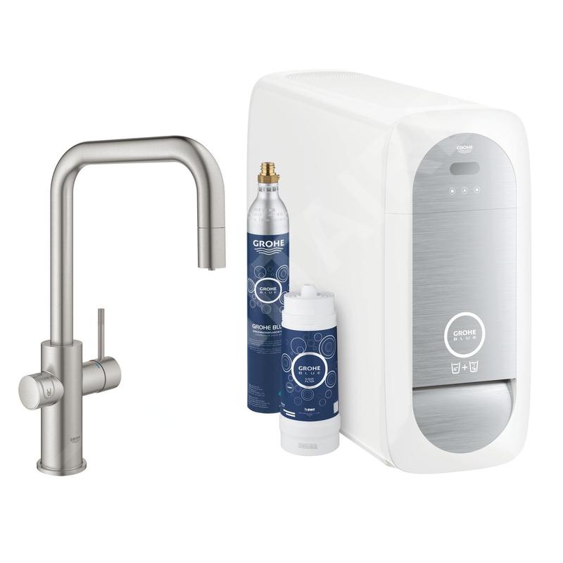 Grohe Blue Home - Mitigeur d’évier Connected, avec unité réfrigérante et filtration, supersteel 31543DC0 Grohe Blue Home - Mitigeur d’évier Connected, avec unité réfrigérante et filtration, supersteel 31543DC0