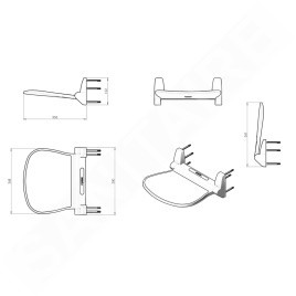 Sapho Sound - Siège de douche rabattable 385x354 mm, blanc 2282