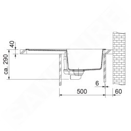 Franke Strata - Évier en fragranit STG 614-78, 780x435 mm, noir mat 114.0661.517