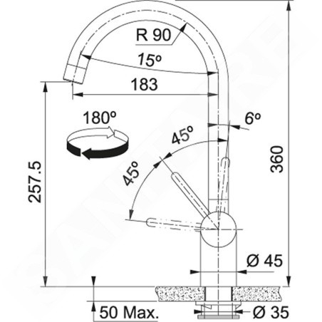 Franke Leda Neo - Robinetterie d’évier FC 0046, inox 115.0590.046