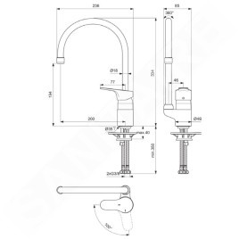 Ideal Standard Cerabase - Robinetterie d’évier, BlueStart, chrome BD050AA