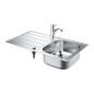 Grohe Éviers - Ensemble évier K200 et mitigeur Eurosmart, inox brossé / chrome 31565SD1