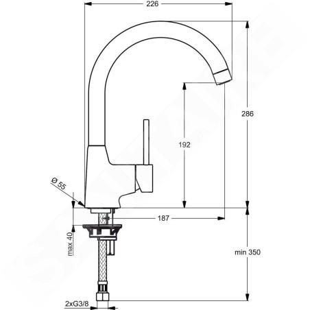 Ideal Standard Nora - Mitigeur d’évier, chrome B9328AA