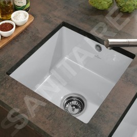 Villeroy & Boch Subway 50 - Évier en céramique 44x44 cm, CeramicPlus, Stone White 332501RW