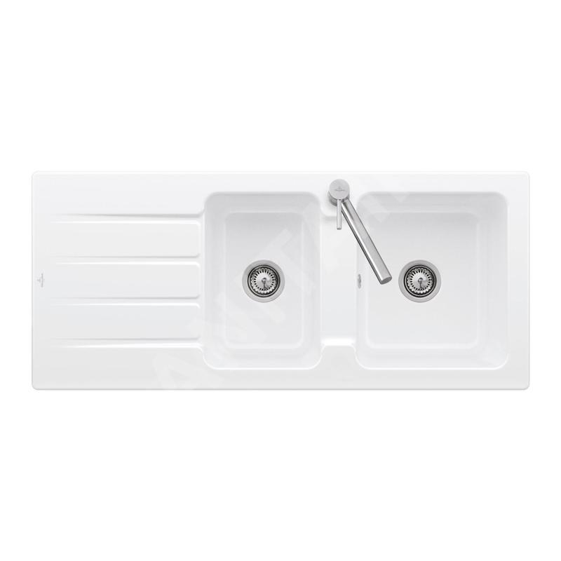 Villeroy & Boch Architectura - Évier en céramique 1160x510 mm avec vidage, CeramicPlus, blanc alpin 338002R1