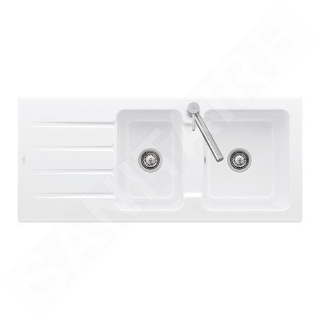 Villeroy & Boch Architectura - Évier en céramique 1160x510 mm avec vidage, CeramicPlus, blanc alpin 338002R1