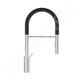 Ideal Standard Gusto - Mitigeur d'évier avec bras flexible et douchette extractible, chrome / noir BD417AA