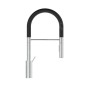 Ideal Standard Gusto - Mitigeur d'évier avec bras flexible et douchette extractible, chrome / noir BD417AA