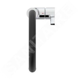Ideal Standard Gusto - Mitigeur d'évier avec bras flexible et douchette extractible, chrome / noir BD417AA
