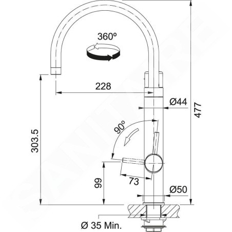 Franke Mitigeurs filtrants - Vital Tap mitigeur d’évier avec filtration d’eau intégrée, noir mat/inox 120.0621.312