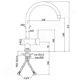Paffoni Light - Robinetterie d’évier, noir mat LIG280NO