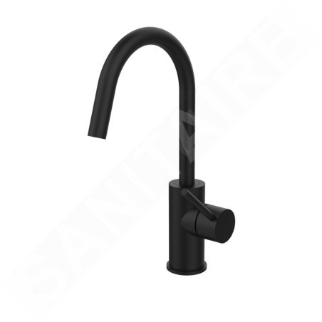 Paffoni Light - Mitigeur de lavabo avec bec pivotant, noir mat LIG078NO