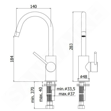Paffoni Light - Mitigeur de lavabo avec bec pivotant, noir mat LIG078NO