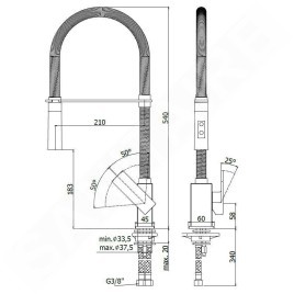 Paffoni Elle - Mitigeur d’évier avec douchette extractible, chrome EL179CR