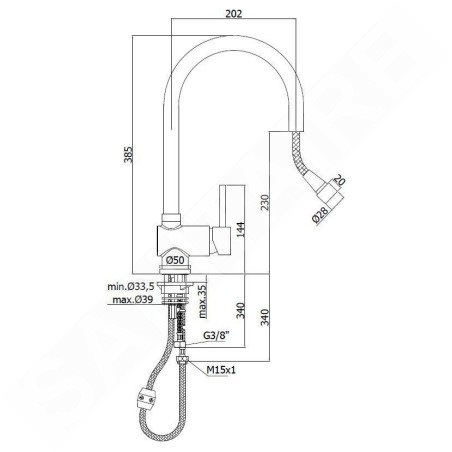 Paffoni Stick - Mitigeur d’évier avec douchette extractible, chrome SK185CR
