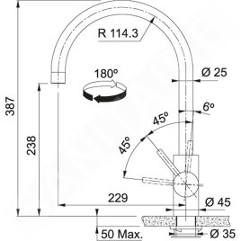Franke Eos Neo - Mitigeur d'évier FC 0044.503, anthracite 115.0628.253