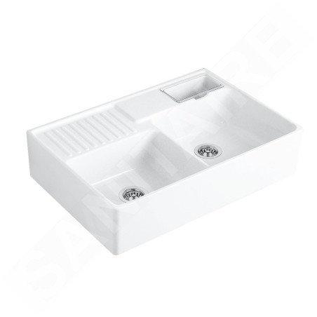 Villeroy & Boch Éviers - Évier en céramique 895x630 mm avec vidage, CeramicPlus, blanc alpin 632391R1
