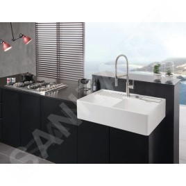 Villeroy & Boch Éviers - Évier en céramique 895x630 mm avec vidage, CeramicPlus, blanc alpin 632391R1