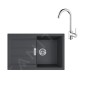 Franke Colonnes - Ensemble de cuisine T104, évier en tectonite S2D 611-78 et mitigeur FP 9000.031, noir / chrome 143.0675.726 Franke Colonnes - Ensemble de cuisine T104, évier en tectonite S2D 611-78 et mitigeur FP 9000.031, noir / chrome 143.0675.726