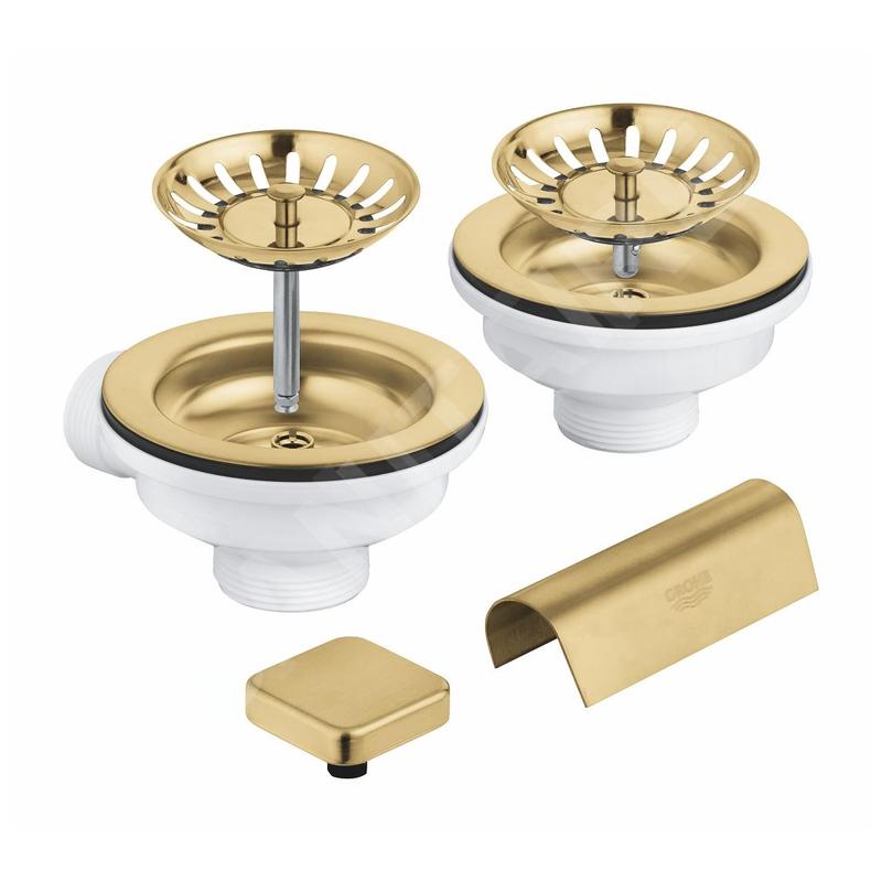Grohe Accessoires - Kit de vidage pour évier double, Cool Sunrise brossé 40999GN0