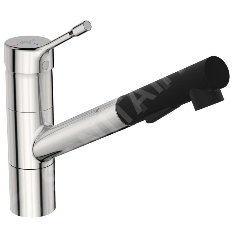 Ideal Standard Ceralook - Robinetterie d’évier avec douchette extractible, BlueStart, acier allié BC297GN