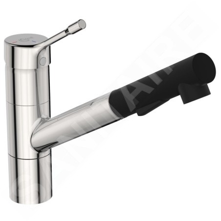 Ideal Standard Ceralook - Robinetterie d’évier avec douchette extractible, BlueStart, acier allié BC297GN