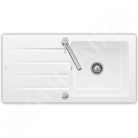Villeroy & Boch Architectura - Évier en céramique 1000x510 mm avec vidage, CeramicPlus, blanc alpin 336002R1