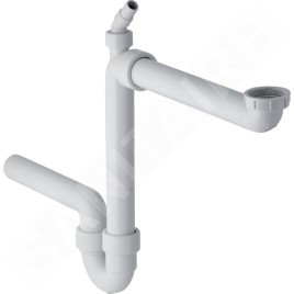 Geberit Accessoires - Siphon en tube pour éviers, encombrement réduit, sortie horizontale, d 50 mm 152.819.11.1