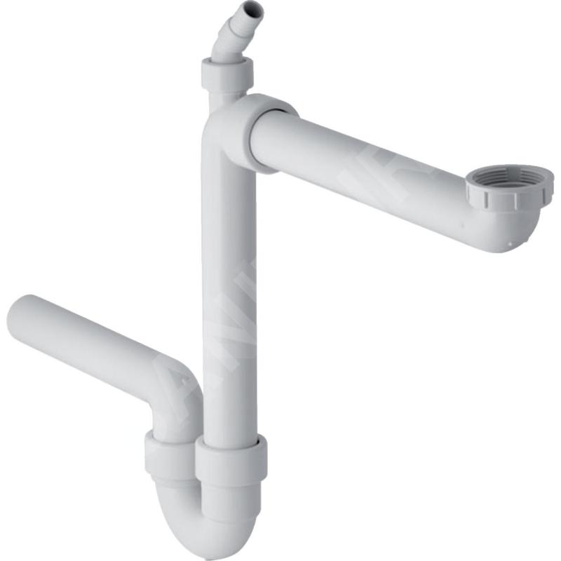 Geberit Accessoires - Siphon en tube pour éviers, encombrement réduit, sortie horizontale, d 50 mm 152.819.11.1
