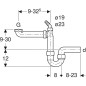 Geberit Accessoires - Siphon en tube pour éviers, encombrement réduit, sortie horizontale, d 50 mm 152.819.11.1