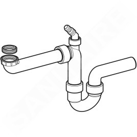 Geberit Accessoires - Siphon en tube pour éviers, encombrement réduit, sortie horizontale, d 50 mm 152.819.11.1