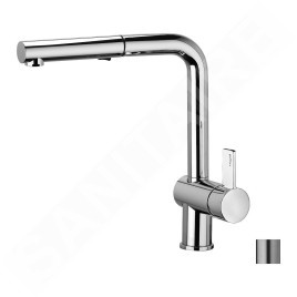 Paffoni Rock - Mitigeur d'évier avec douchette extractible, inox RO285ST