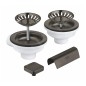 Grohe Accessoires - Kit de vidage pour évier double, Hard Graphite brossé 40999AL0