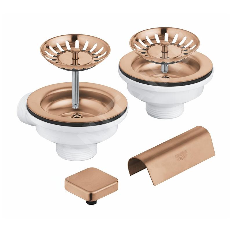 Grohe Accessoires - Kit de vidage pour évier double, Warm Sunset brossé 40999DL0