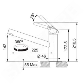 Franke Orbit - Mitigeur d'évier FC 3148.031, chrome 115.0623.148
