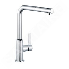 Kludi L-ine S - Mitigeur d’évier avec bec extractible, chrome 408510575WR5
